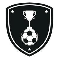 ilustração de um jogo de futebol e logotipo do clube vetor
