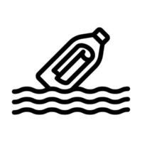 mensagem em um design de ícone de garrafa vetor