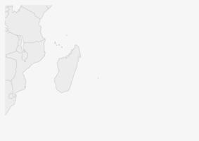 mapa das Maurícias destacado nas cores da bandeira das Maurícias vetor