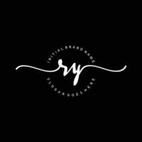 vetor de modelo de logotipo de caligrafia ry inicial