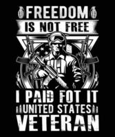 soldado veterano do exército americano, camiseta do vetor do dia do memorial militar dos eua
