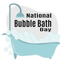 dia nacional do banho de espuma, ideia para cartaz, banner, panfleto ou cartão postal vetor