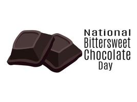 dia nacional do chocolate agridoce, ideia para design de cartaz, banner, panfleto, cartão ou menu vetor