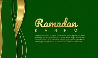 fundo decorativo de luxo ramadan kareem com cor verde vetor