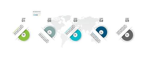 design de infográfico passo a passo circular vetor