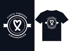 ilustrações de conscientização de fibrose cística para design de camisetas prontas para impressão vetor
