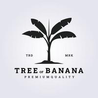 árvore simples de logotipo de banana vector design de ilustração de símbolo
