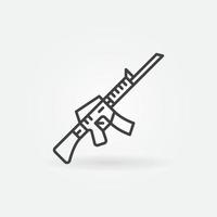 ícone de conceito de vetor de contorno de rifle de assalto