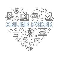 ilustração linear de conceito de vetor de coração de poker online