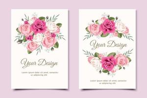 cartão de convite de casamento floral vetor