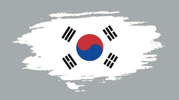 vetor de bandeira suja da coreia do sul de pintura à mão colorida