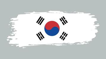 splash grunge textura bandeira abstrata da coreia do sul vetor
