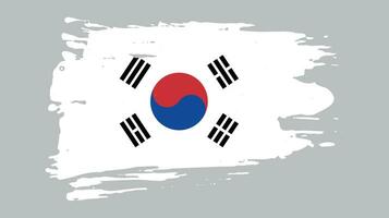 vetor de bandeira da coreia do sul abstrato profissional de pintura à mão