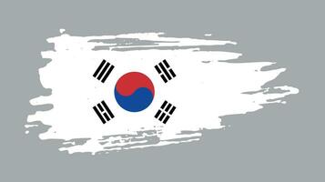 bandeira da coreia do sul de textura grunge vetor