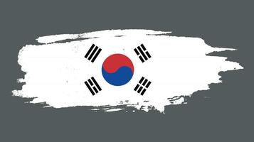 vetor de bandeira de textura grunge desbotada da coreia do sul