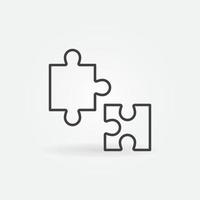 ícone de contorno de conceito de vetor de peça dupla de quebra-cabeça