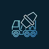 ícone de contorno colorido do conceito de vetor de caminhão betoneira