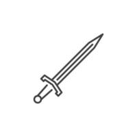 ícone de conceito de vetor de espada em estilo de linha fina