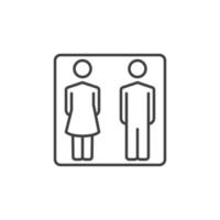 ícone de contorno de homem e mulher - vetor wc ou símbolo de banheiro