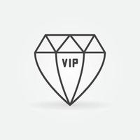 ícone de vetor de diamante vip em estilo de linha fina