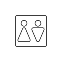 ícone de contorno de banheiro de homem e mulher - símbolo de wc vetorial vetor