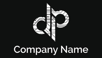 letras dp nome iniciais design de logotipo mínimo moderno vetor