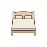 ícone colorido do conceito de vetor de cama de casal