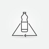 reciclar o ícone de contorno do conceito de vetor de garrafa de plástico