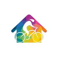 design de logotipo de vetor de bicicleta em casa. modelo de design de logotipo de loja de bicicletas.