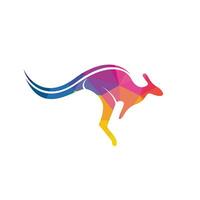 design de logotipo de vetor de canguru. conceito de design de logotipo de natureza canguru criativo.