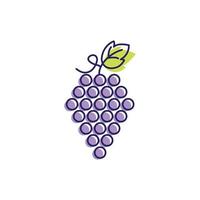 desenho de ilustração de ícone de vetor de uvas