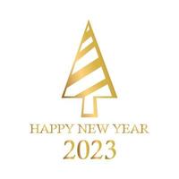 árvore de natal dourada abstrata, símbolo de férias natal, ano novo 2023 - vetor