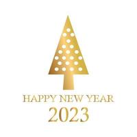 árvore de natal dourada abstrata, símbolo de férias natal, ano novo 2023 - vetor