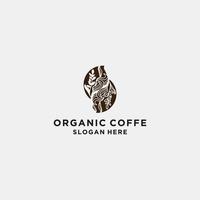 imagem de vetor de ícone de logotipo de café orgânico