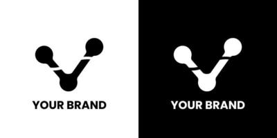 v logotipo para design de identidade de marca eletrônica moderna minimalista elegante simples ideia criativa vetor