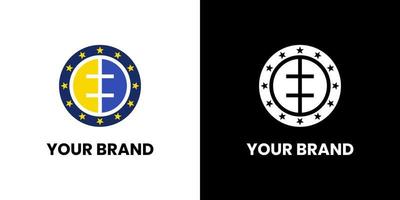 ee ou ew ou nós design de logotipo minimalista identidade de marca família trabalho em equipe colegas de trabalho emblema sinal símbolo logotipo. vetor