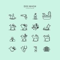 Ícones de lavagem de cachorro vetor
