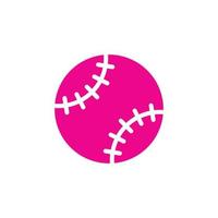 eps10 rosa vector baseball bola abstrata ícone sólido isolado no fundo branco. símbolo cheio de beisebol em um estilo moderno simples e moderno para o design do seu site, logotipo e aplicativo móvel