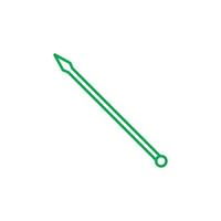 ícone de contorno de lança vetor verde eps10 isolado no fundo branco. arma de lança medieval com símbolo de cabeça pontiaguda em um estilo moderno simples e moderno para o design do seu site, logotipo e aplicativo móvel