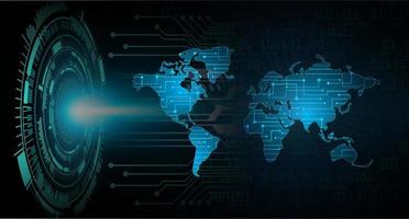 projetor holográfico de mapa do mundo moderno em fundo de tecnologia vetor