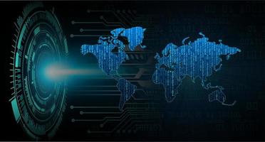 projetor holográfico de mapa do mundo moderno em fundo de tecnologia vetor