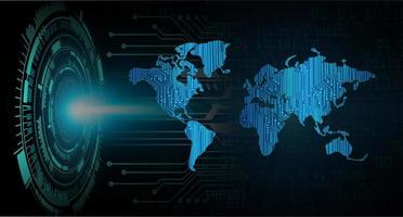 projetor holográfico de mapa do mundo moderno em fundo de tecnologia vetor