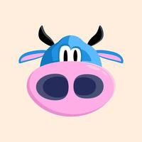 ícone de logotipo de vetor de personagem de vaca de desenho animado