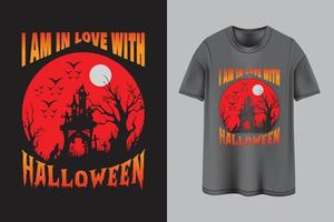 estou apaixonado pela versão 3 design de camiseta de halloween 2022 vetor