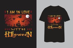 eu sou apaixonado pelo design de camisetas de halloween 2022 vetor