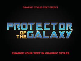 protetor do efeito de texto editável gradiente azul galáxia vetor