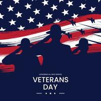 feliz dia dos veteranos com pincel de bandeira dos eua. Homenageando todos os que serviram