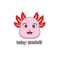 vector cartoon rosto bebê axolotl