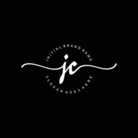vetor de modelo de logotipo de caligrafia jc inicial