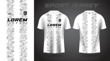 design de camisa esportiva de camisa cinza branca vetor